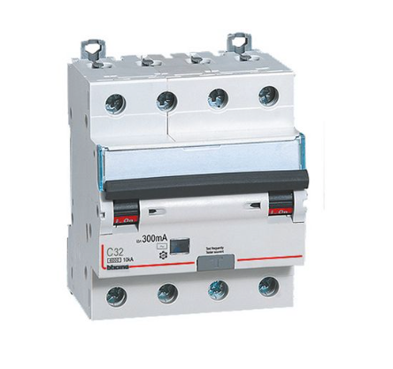 Interruttore magnetotermico differenziale BTDIN60 4P tipo AC - In= 32A - Idn= 0.3A - GN8844AC32