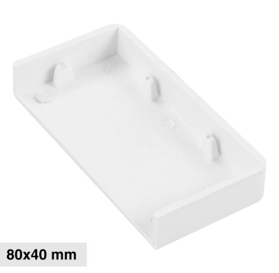 Tappo di Chiusura per Canaline Passacavi 80x40 in Plastica Bianca