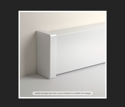 Tappo di Chiusura per Canaline Passacavi 80x40 in Plastica Bianca