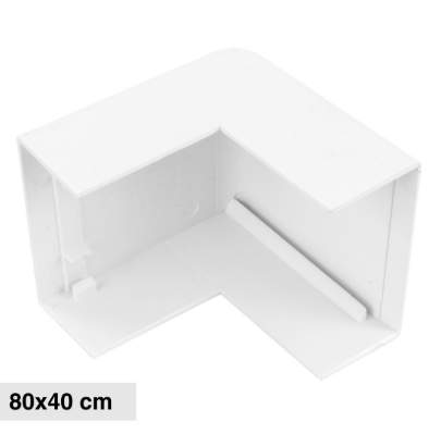 Angolo Esterno per Canaline Passacavi 80x40 in Plastica Bianca