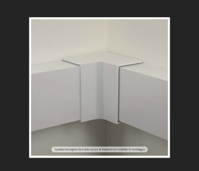 Angolo Interno per 2 Canaline Passacavi 80x40 in Plastica Bianca