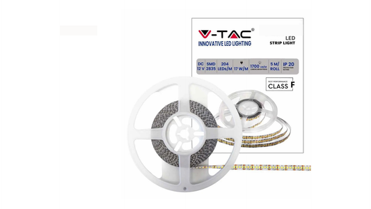 V-Tac Striscia LED Flessibile 80W SMD Monocolore 120 LED/metro IP65 24V - Potenza 8 w/m - Bobina 10 metri