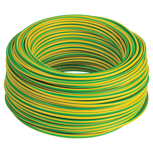 Cavo unipolare fs17 cpr 450/750 sezione 1x6 mmq colore giallo / verde - Matassa da 100 metri