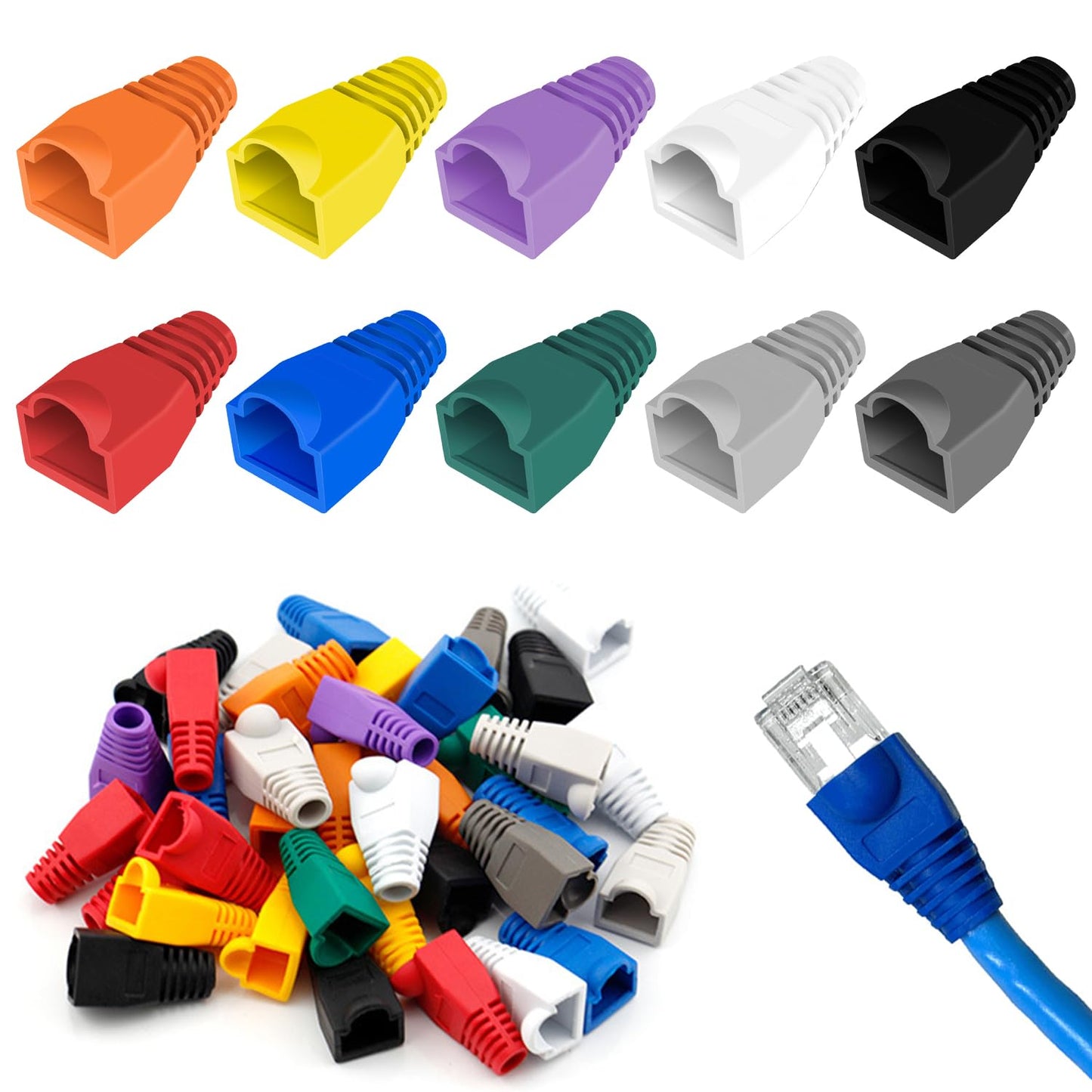 Gommini Copri Plug RJ45 Colorati - Confezione da 10 Pezzi