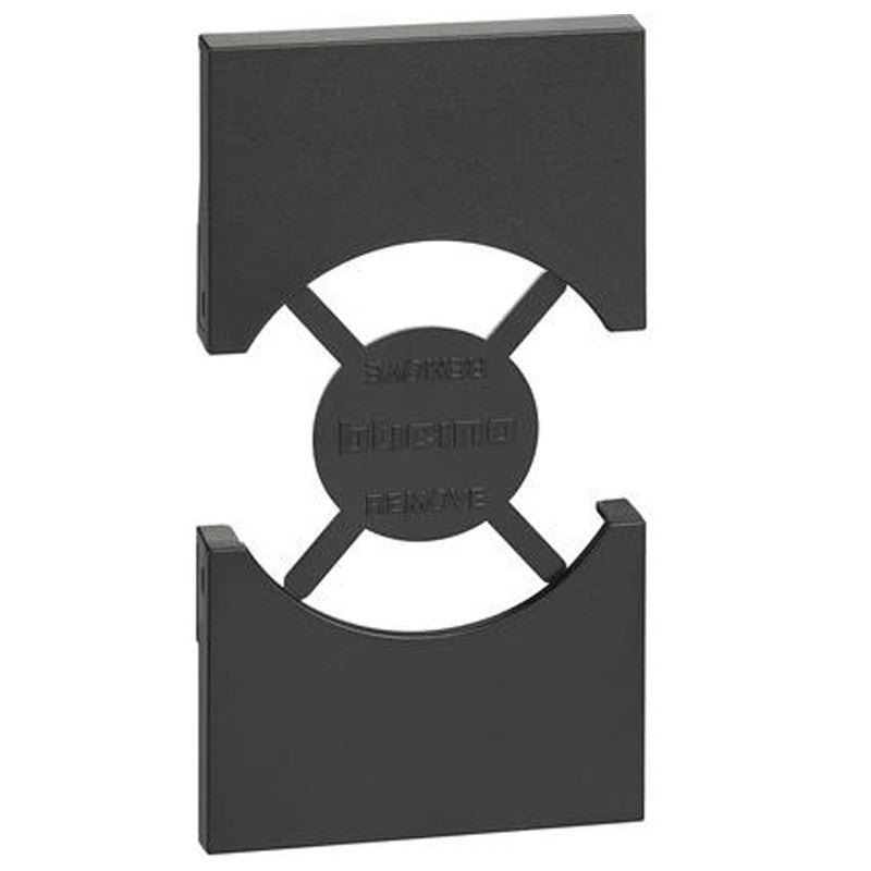 Cover presa schuko bticino living now 2 moduli colore nero KG03