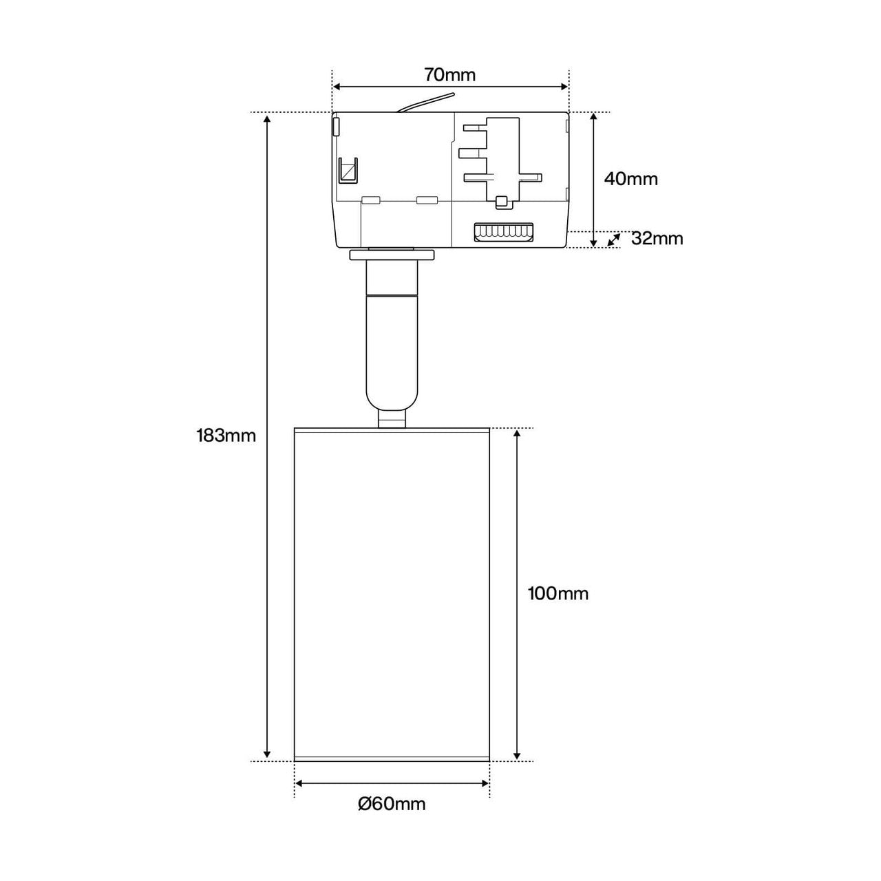 Faro GU10 per binario Trifase in alluminio Bianco