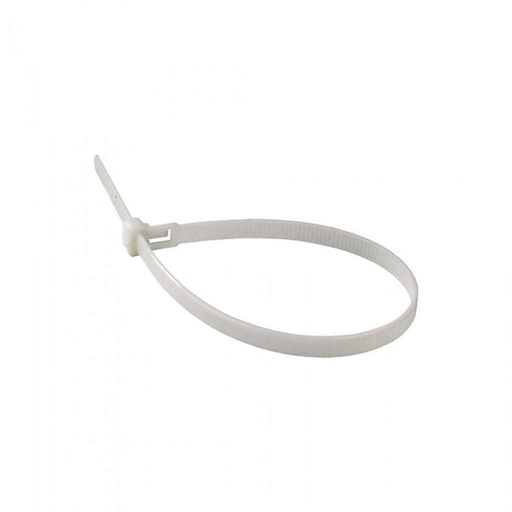 Confezione da 100 Fascette Stringicavo Autobloccanti in Nylon 2,5 X 200 MM - Bianco - Elettrohub.it
