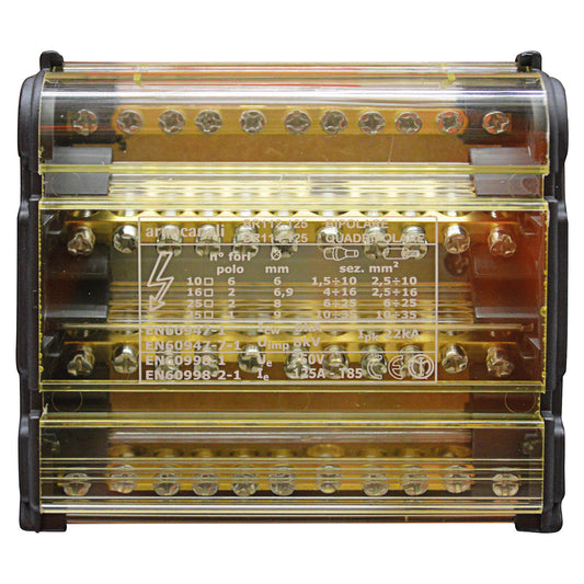 Morsettiera tetrapolare 11 fori 125a