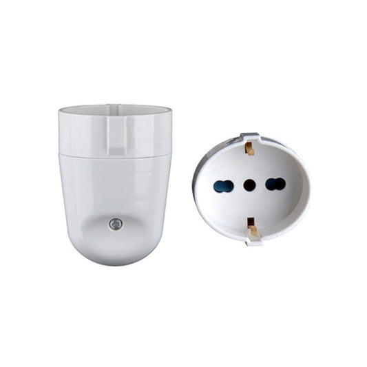 Presa Singola Schuko + 10/16A 2P+T Con Uscita Cavo Dritta Colore Bianco