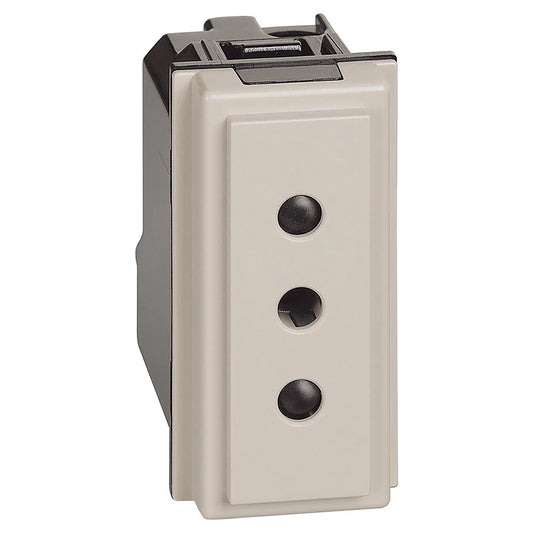 Presa bticino living now 2p+t 10a 250vac color sabbia KM4113