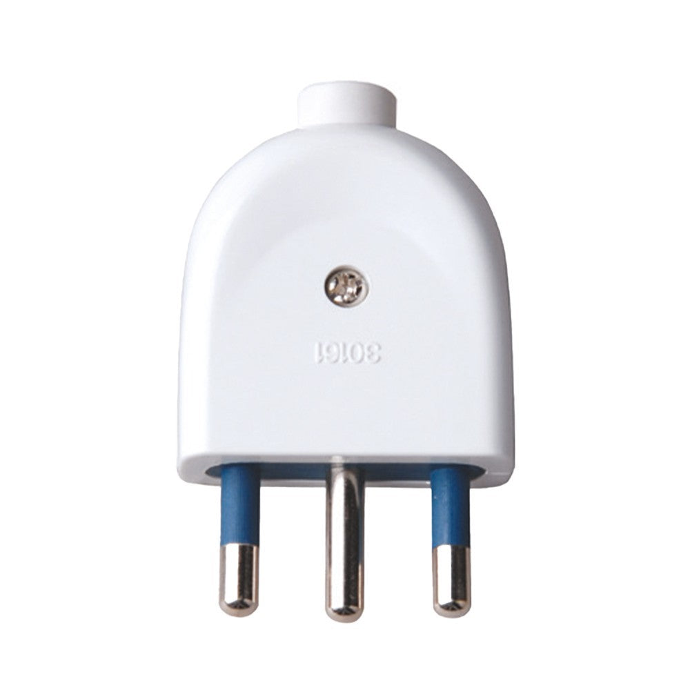 Spina Singola 16A 2P+T con Uscita Cavo Dritta Colore Bianco