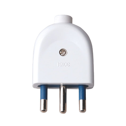 Spina Singola 16A 2P+T con Uscita Cavo Dritta Colore Bianco