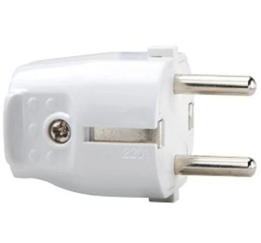 Spina Singola Schuko 16A con Uscita Cavo Dritta Colore Bianco
