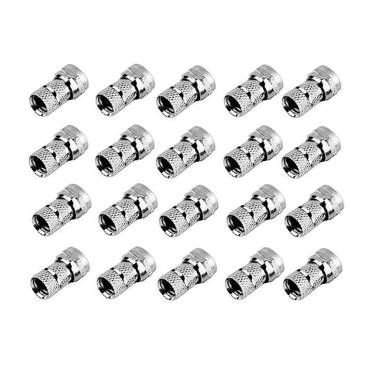 20 spine tv / satellite tipo f per cavo tv da 5,1 mm