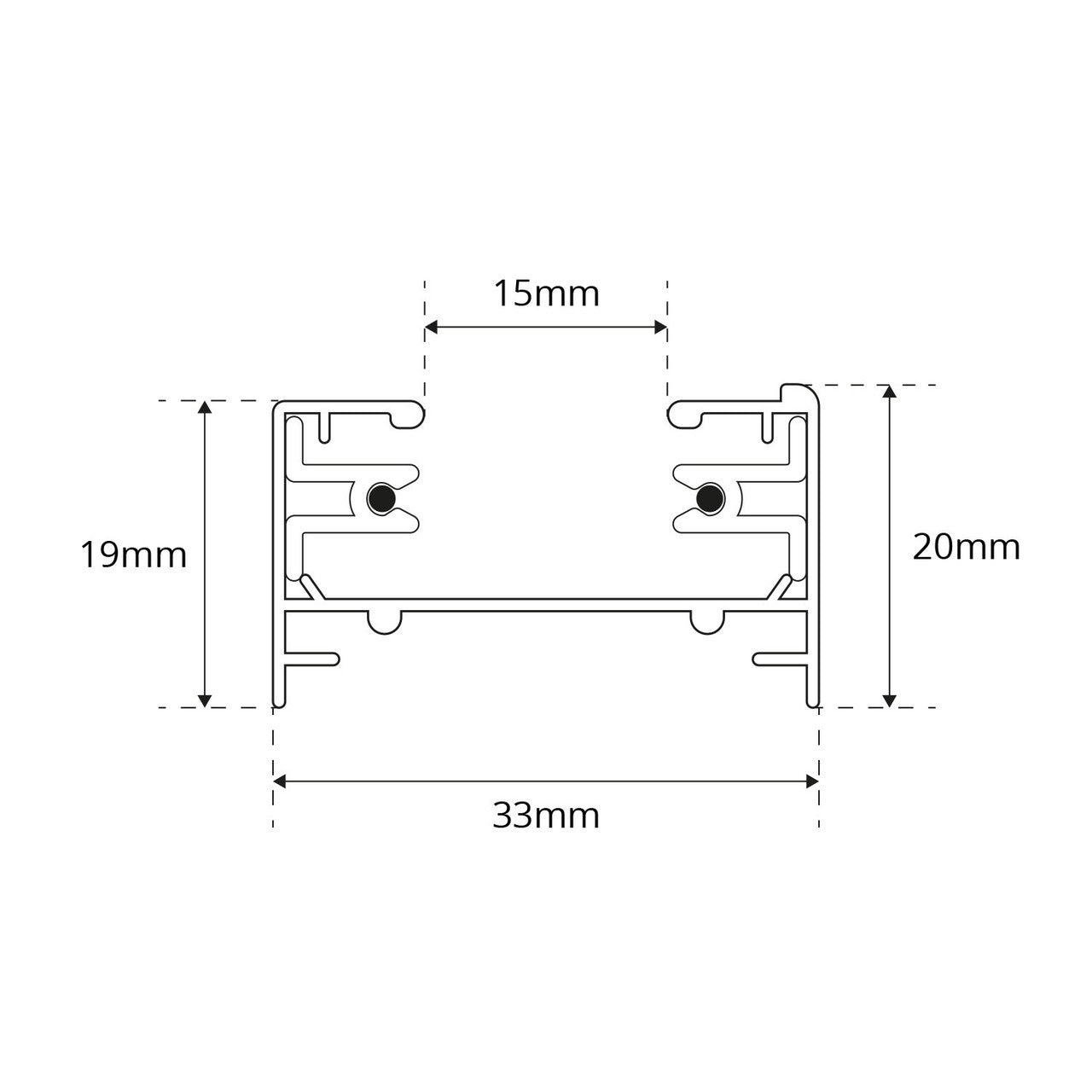 Binario Monofase Bianco - 1 metro