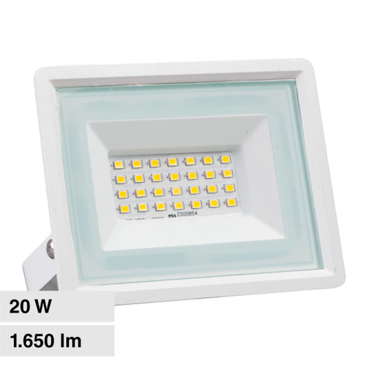 Faro LED Floodlight 20W V-TAC SMD IP65 Colore Bianco - Disponibile Luce: Calda 3000K, Naturale 4000K e Fredda 6500K